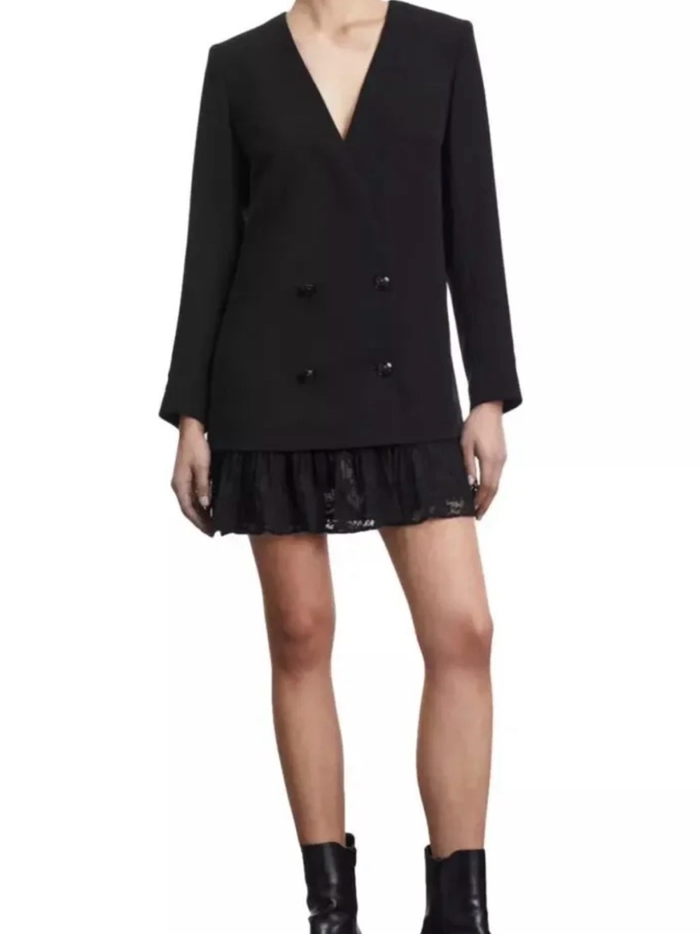 ♥️ $485 NWT The Kooples Mini Dress /Blazer with Button Detail